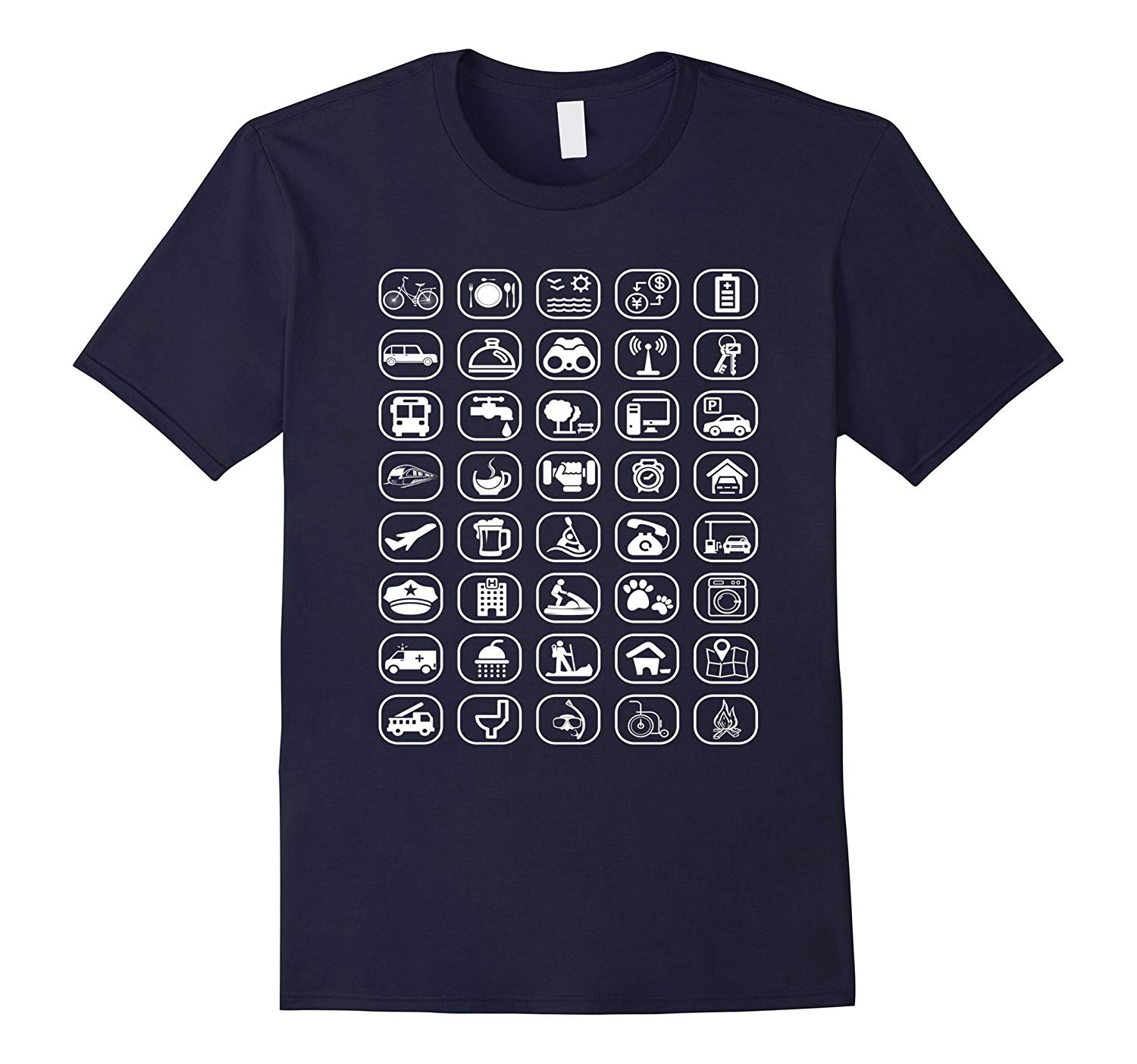 1500x1403 Travel Icon T Shirt Travel Guide Icons T Shirt Cd Canditee
