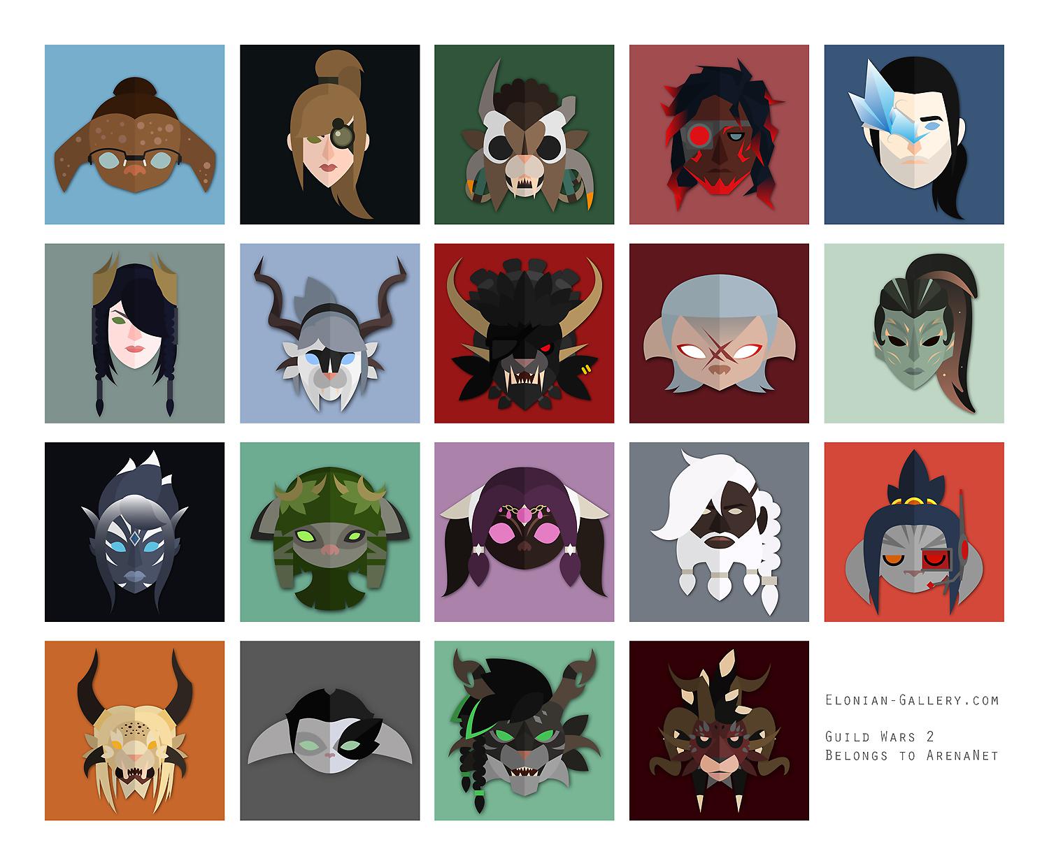 1500x1235 Made Icons Of All My Guild Wars Characters