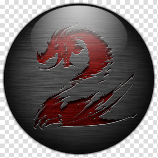 512x512 Guild Wars Brushed V, Round Gray Dragon Emblem Transparent
