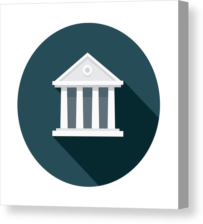 678x750 Courthouse Flat Design Crime Punishment Icon Canvas Print