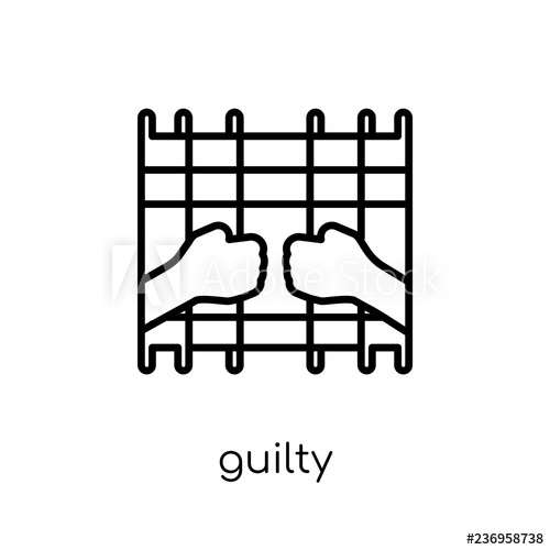 500x500 Guilty Icon Trendy Modern Flat Linear Vector Guilty Icon On White