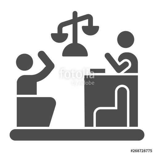 500x500 Judge And Guilty Solid Icon Court Vector Illustration Isolated
