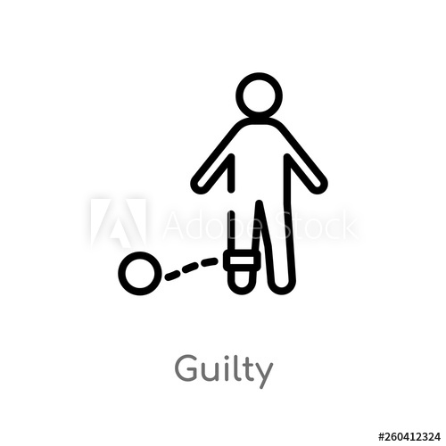 500x500 Outline Guilty Vector Icon Isolated Black Simple Line Element