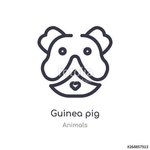 500x500 Guinea Pig Outline Icon Isolated Line Vector Illustration