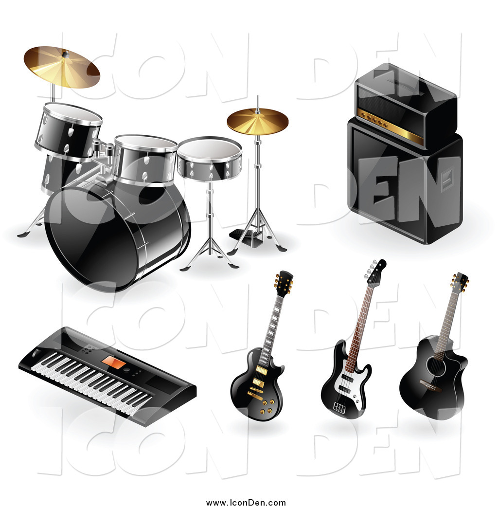 1024x1044 Clip Art Of Drums Keyboard And Guitar Music Instrument