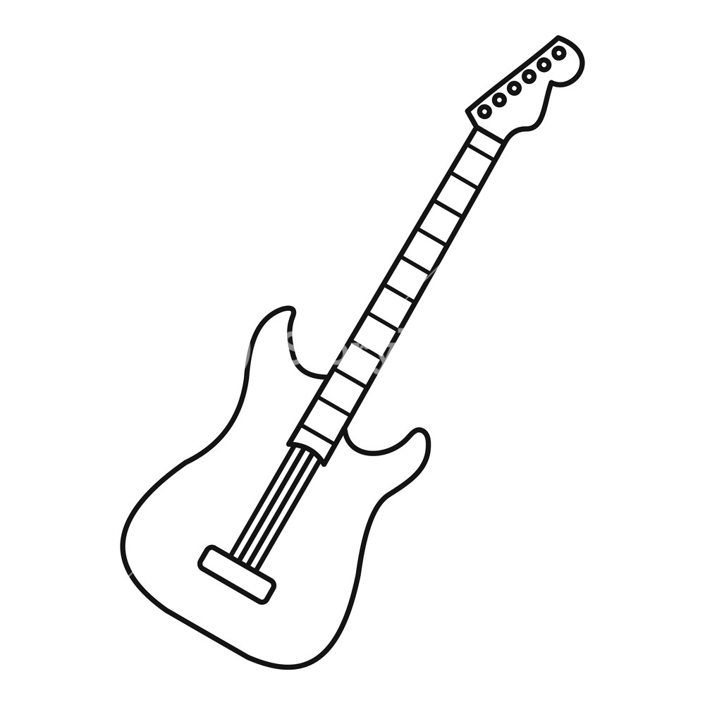 1000x1000 Acoustic Guitar Icon Outline Illustration Of Acoustic Guitar