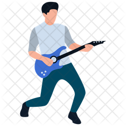 256x256 Guitarist Icon Of Flat Style