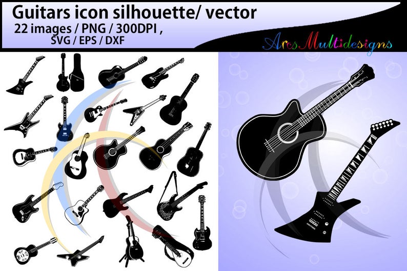 794x528 Guitars Silhouette Guitars Guitar Icon Guitars Etsy