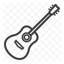 256x256 Acoustic Guitar Icon Of Line Style