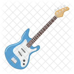 256x256 Bass Guitar Icon Of Flat Style