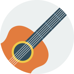 256x256 Circle Acoustic Guitar Icon, Png Clipart Image