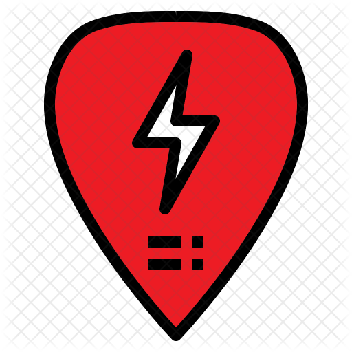 512x512 Guitar Pick Icon Of Colored Outline Style