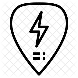 256x256 Guitar Pick Icon Of Line Style