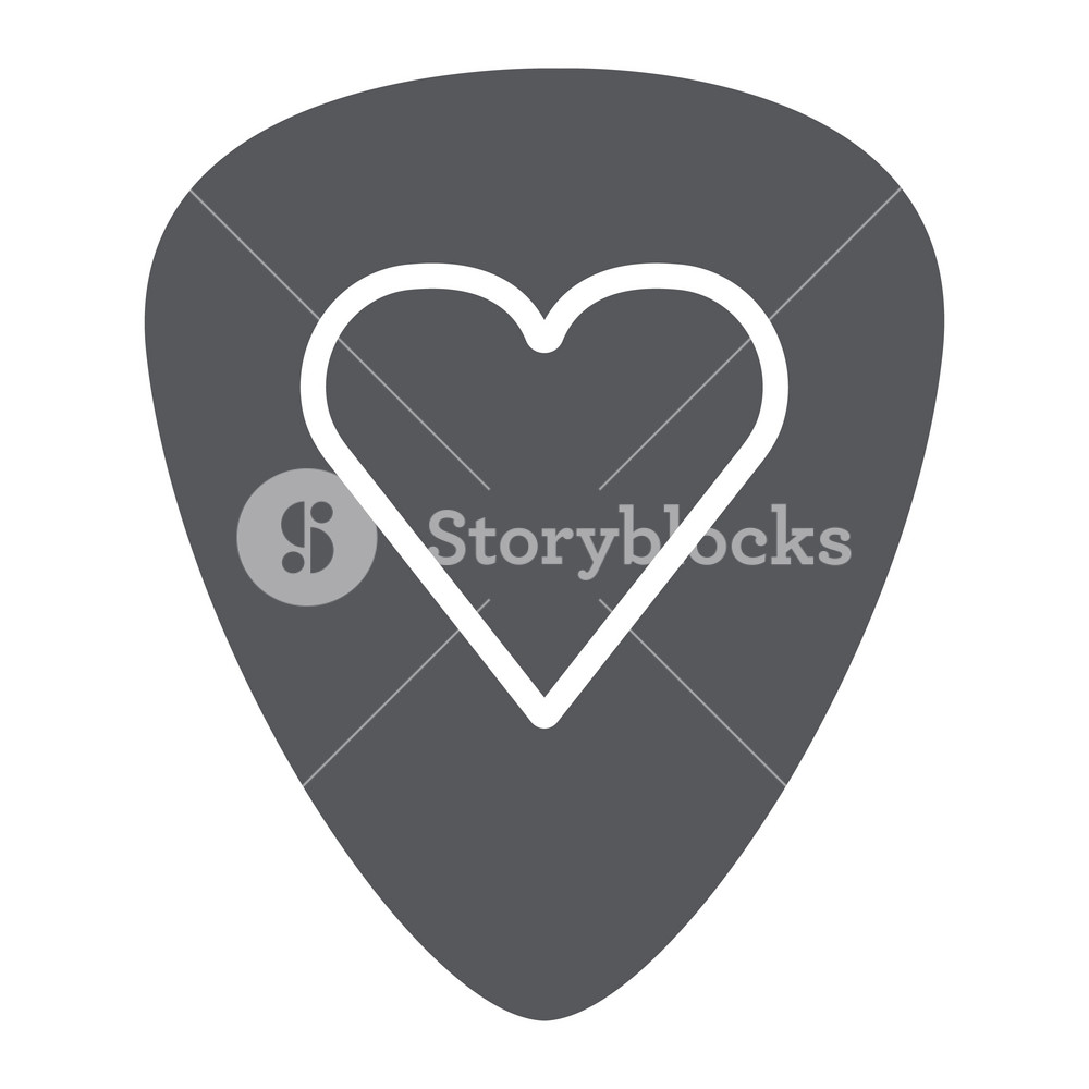 1000x1000 Guitar Mediator Glyph Icon, Music And Equipment, Guitar Pick Sign
