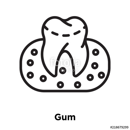 500x500 Gum Icons Isolated On White Background Modern And Editable Gum