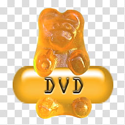 256x256 Generic Gummy Bear Icons, Dvd, Orange Dvd Text With Gum Bear