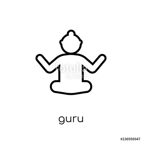 500x500 Guru Icon Trendy Modern Flat Linear Vector Guru Icon On White