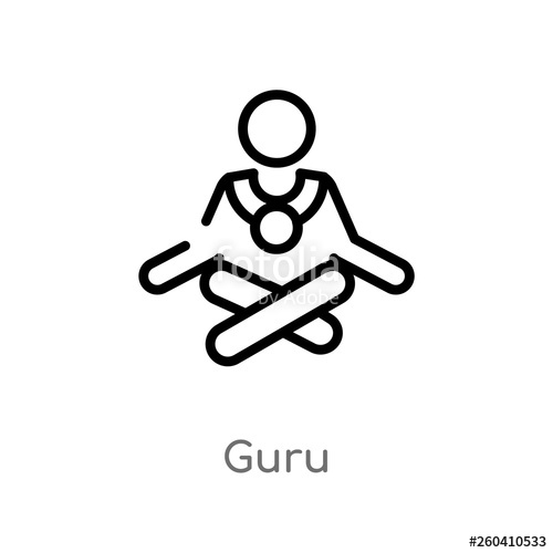 500x500 Outline Guru Vector Icon Isolated Black Simple Line Element