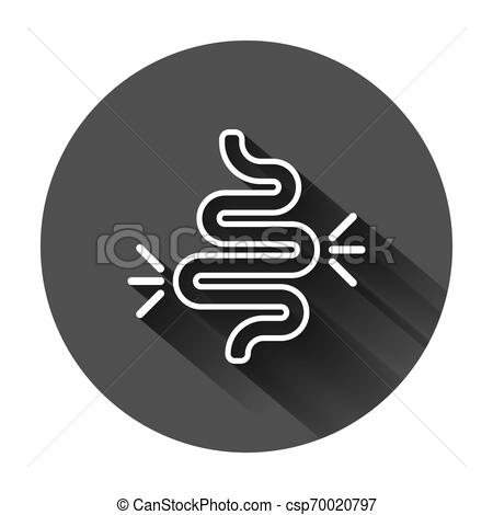 450x470 Gut Constipation Icon In Flat Style Colitis Vector Illustration