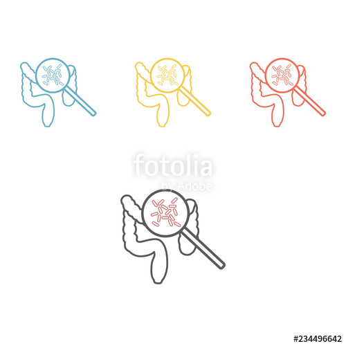 500x500 Gut Flora Bacteria Line Icon Vector Sign For Web Graphic Stock