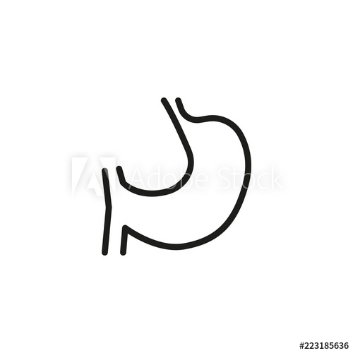 500x500 Stomach Line Icon Human Body, Organ, Gut Health Care Concept