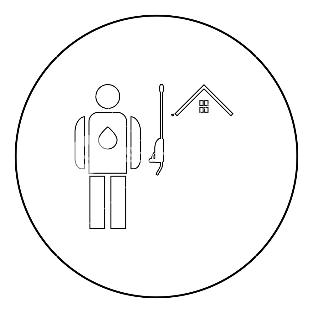 1000x1000 Power Washing And Gutter Cleaning Icon Black Color In Circle