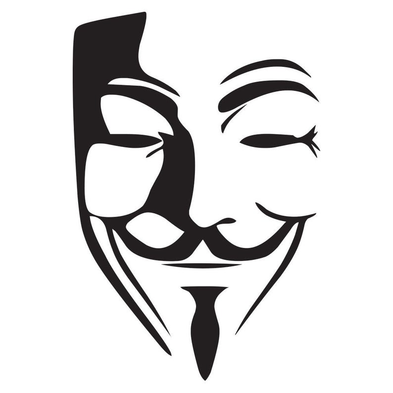 794x794 Guy Fawkes Mask Icon Freedom Emblem Vinyl Decal Etsy