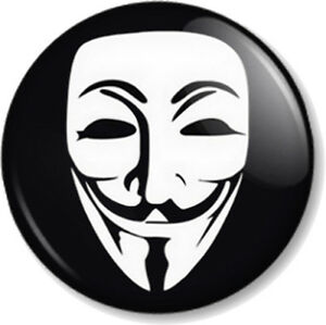 300x299 V For Vendetta Mask Pin Button Badge Guy Fawkes Political