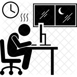 256x256 Tired Guy Icon Of Glyph Style