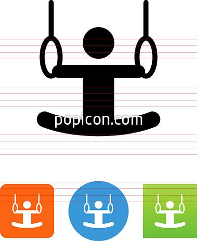 Person Swinging On Rings At Gym Icon 400x489 Person Swinging On Rings At Gym Icon