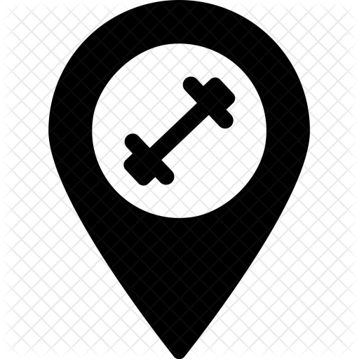 512x512 Gym, Pin, Location, Gymnasium, Place, Find Icon Of Glyph Style