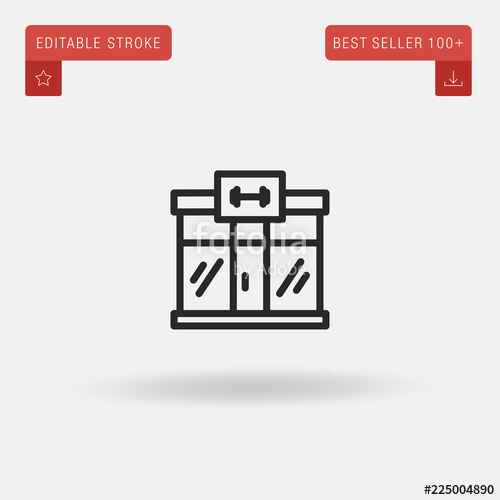 500x500 Outline Gymnasium Icon Isolated On Grey Background Line Pictogram