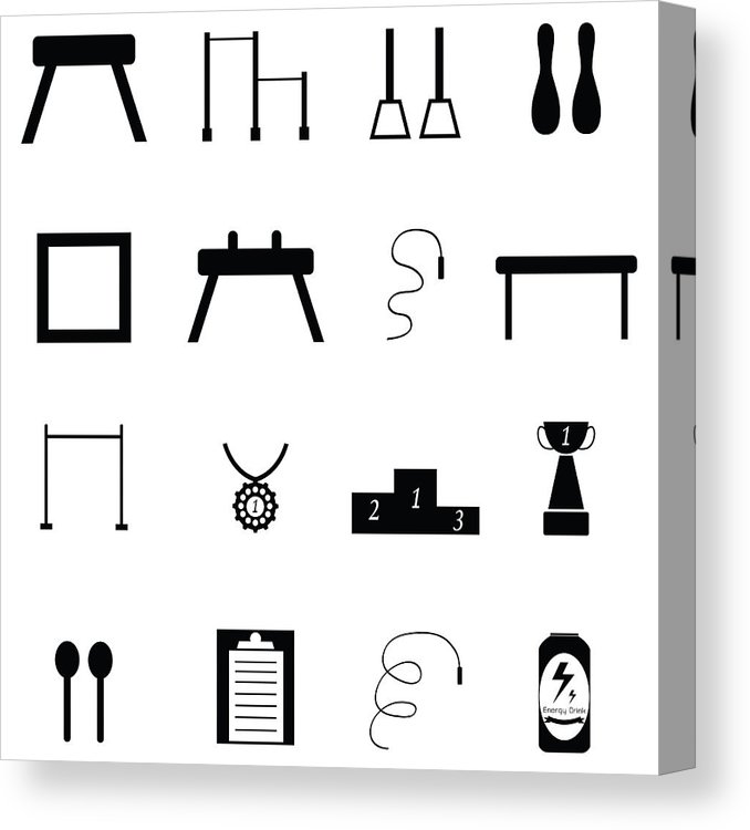 678x750 Gymnastics Icon Set Canvas Print Canvas Art