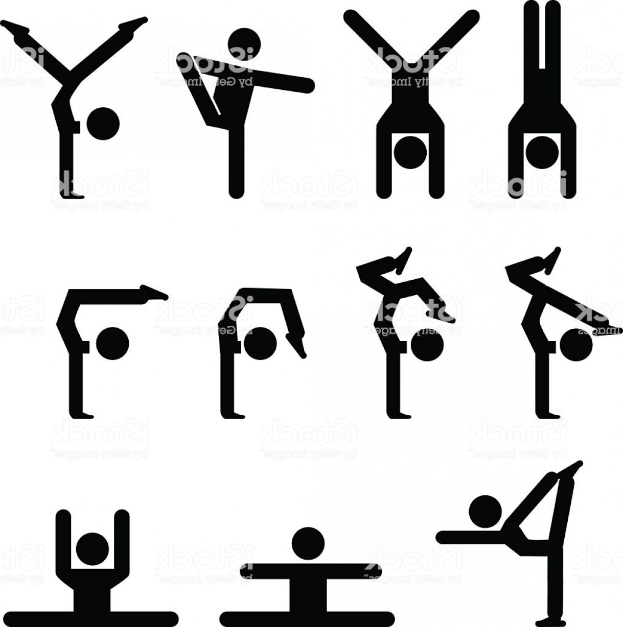1219x1228 Set Of Gymnastics Icon In Silhouette Gm Soidergi