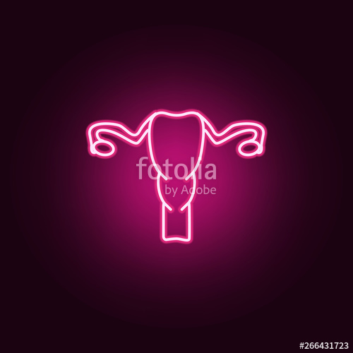 500x500 Gynecology Icon Uterusneon Icon Elements Of Body Parts Set