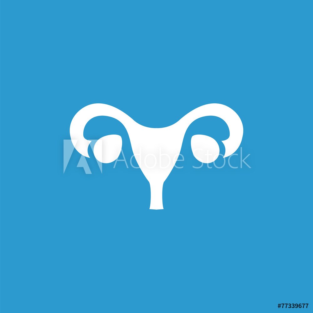 1000x1000 Photo Art Print Gynecology Icon, Isolated, White On The Blue