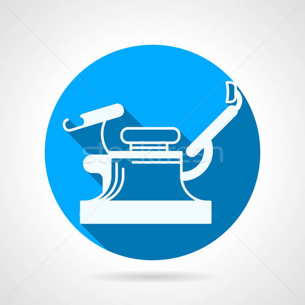 600x600 Round Blue Vector Icon For Gynecology Chair Vector Illustration