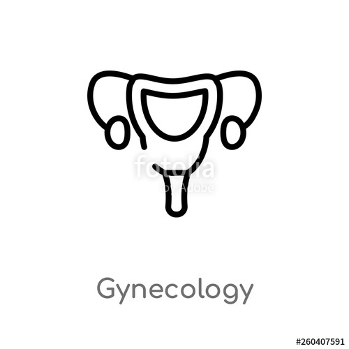 500x500 Outline Gynecology Vector Icon Isolated Black Simple Line Element