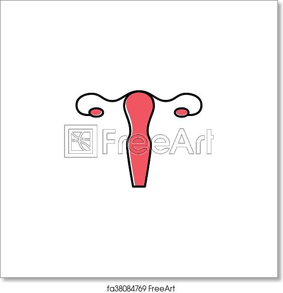 561x581 Free Art Print Of Vector Uterus Outline Icon Vector Uterus