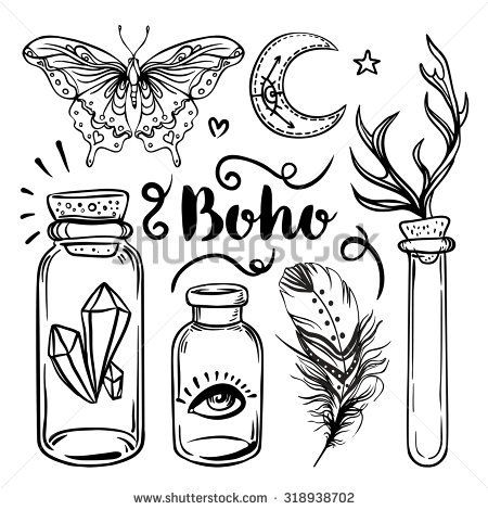 450x470 Gypsy Love Set Of Ornamental Boho Style Elements Vector