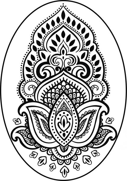421x600 Pretty Black And White Zen Tribal Mandala Boho Gypsy Cartoon