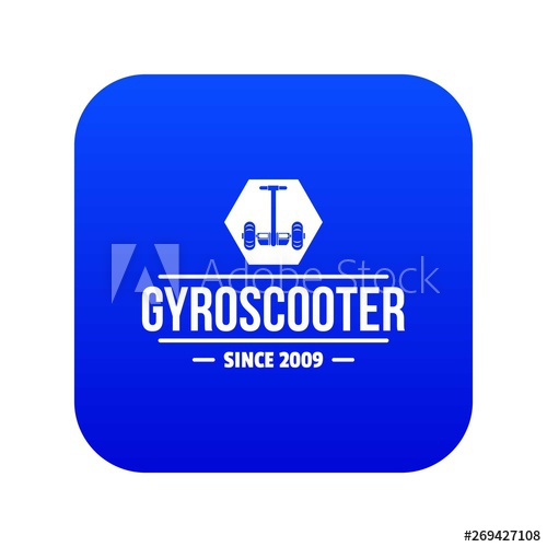 500x500 Balance Gyro Scooter Icon Blue Vector Isolated On White Background