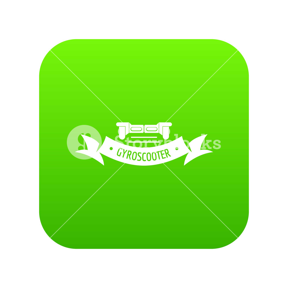 1000x1000 Power Gyro Scooter Icon Green Vector Isolated On White Background