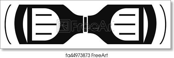560x189 Free Art Print Of Hoverboard Gyro Pod Top View Icon, Simple Style