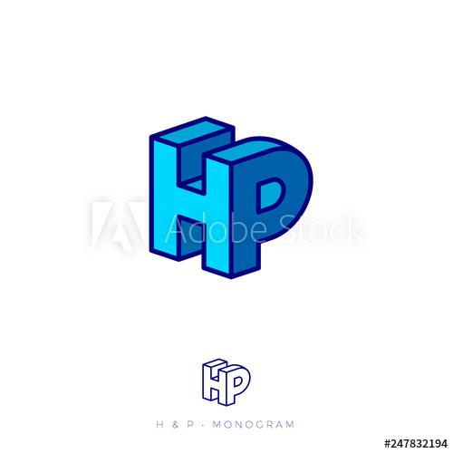 500x500 Hp Logo H And P Letters In Block Multi Colored Emblem Like