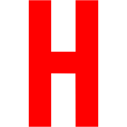 256x256 Red Letter H Icon