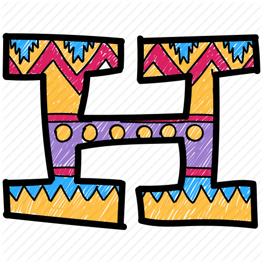 512x512 Alphabet Letter H, Capital Letter, Capital Letter H, Colored