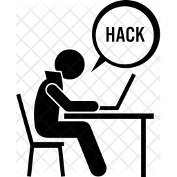 256x256 Hacker Icon Of Glyph Style