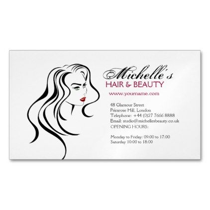 422x422 Lovely Girl With Wavy Hair And Makeup Icon Business Card Magnet