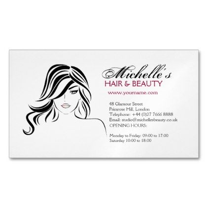422x422 Lovely Girl With Wavy Hair And Makeup Icon Magnetic Business Card